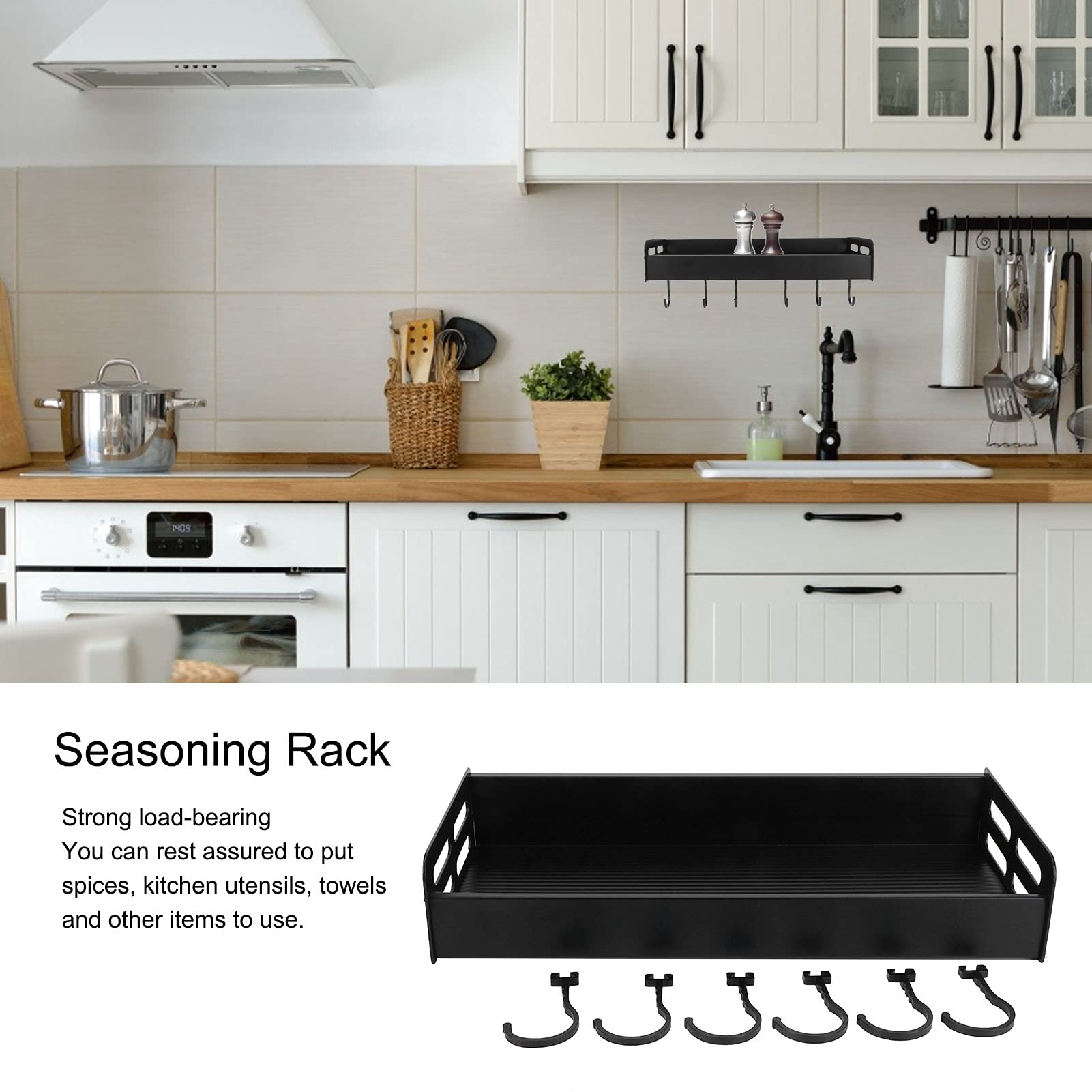 Stainless Steel Spice Rack Organizer - Wall Mounted Space Saving Kitchen Seasoning Shelf for Pantry, Cabinet & Countertop | Perfect for Organizing Spices, Jars & Condiments in Small Kitchens