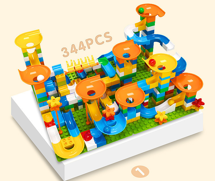 344PCS Variety Slide Track Building Blocks - STEM Educational Toy for Kids, Creative Construction Set for Boys & Girls - Perfect for Classroom, Playroom & Birthday Gifts