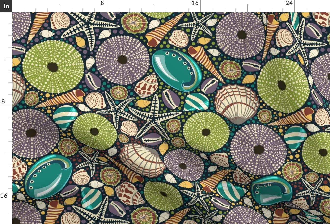 Ocean Green Purple Beach Sea Printed Minky Fabric Fat Quarter - Soft Plush Material for Sewing Baby Blankets, Quilt Backing & DIY Plush Toys - Perfect for Nursery Decor, Coastal Themed Crafts & Gift Making
