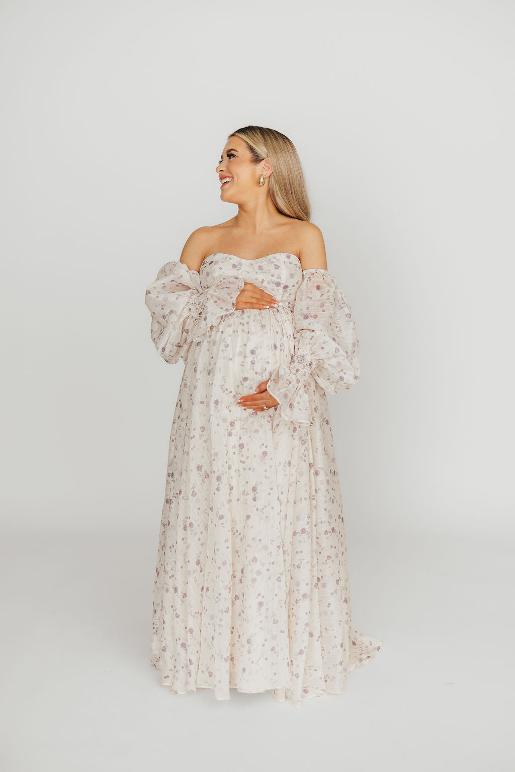 Dear Lily Floral Maxi Dress in Lilac - Maternity & Bump Friendly Women's Summer Dress for Beach, Wedding & Special Occasions