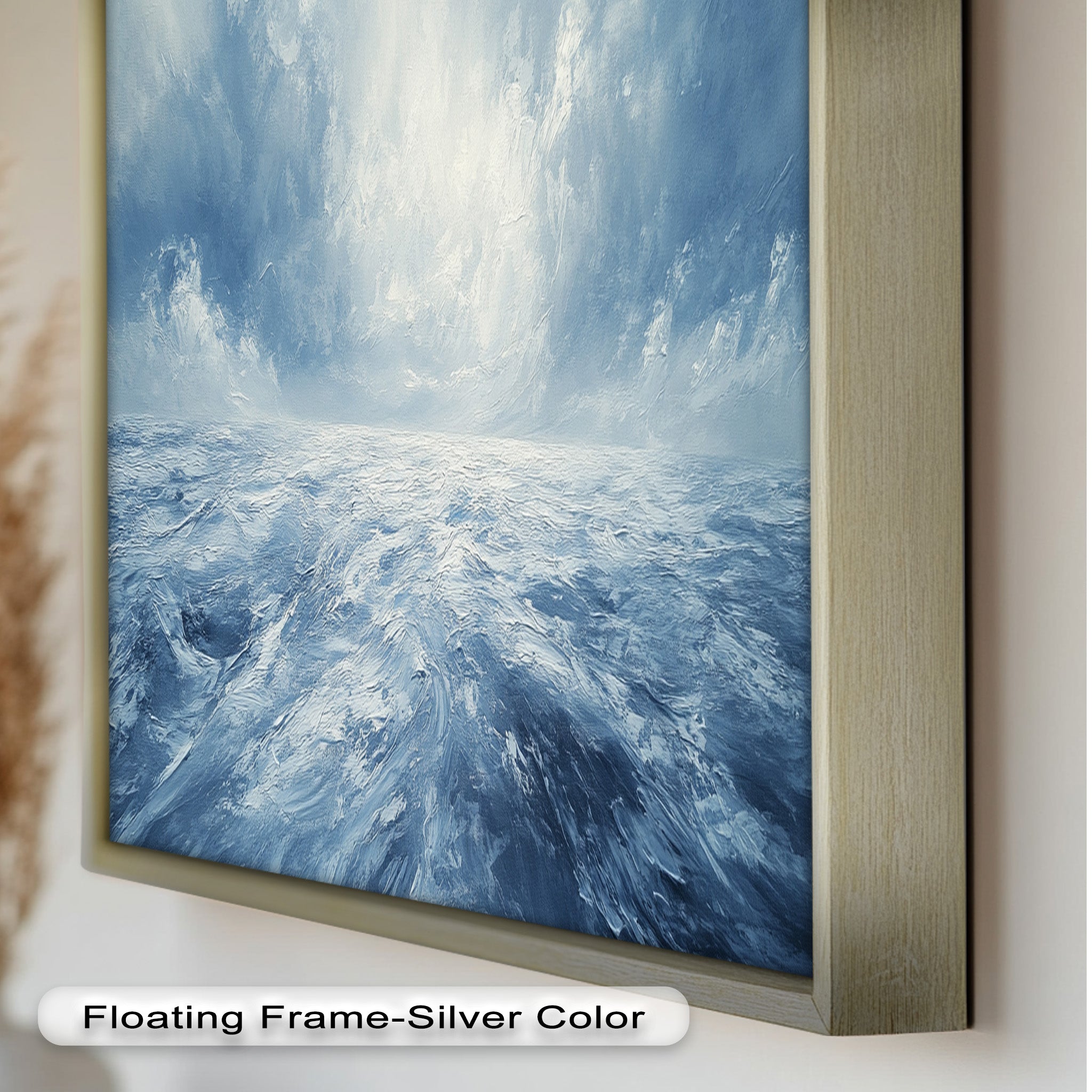 Blue Coastal Wall Art - Abstract Ocean Seascape Oil Painting for Beach House Decor | Handmade Canvas Artwork | Coastal Living Room & Bedroom Wall Decor