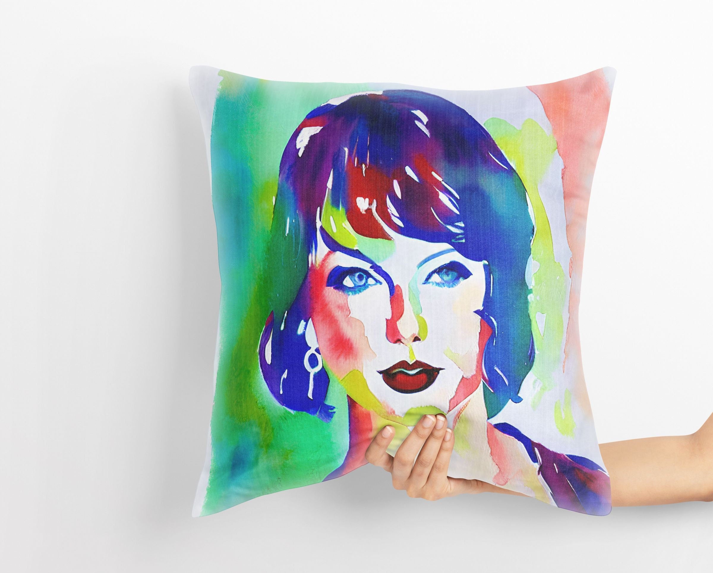 Taylor Swift Music Themed Abstract Soft Pillow Case - 18x18 Inch Square Contemporary Home Decor Cushion Cover for Sofa, Bed & Living Room