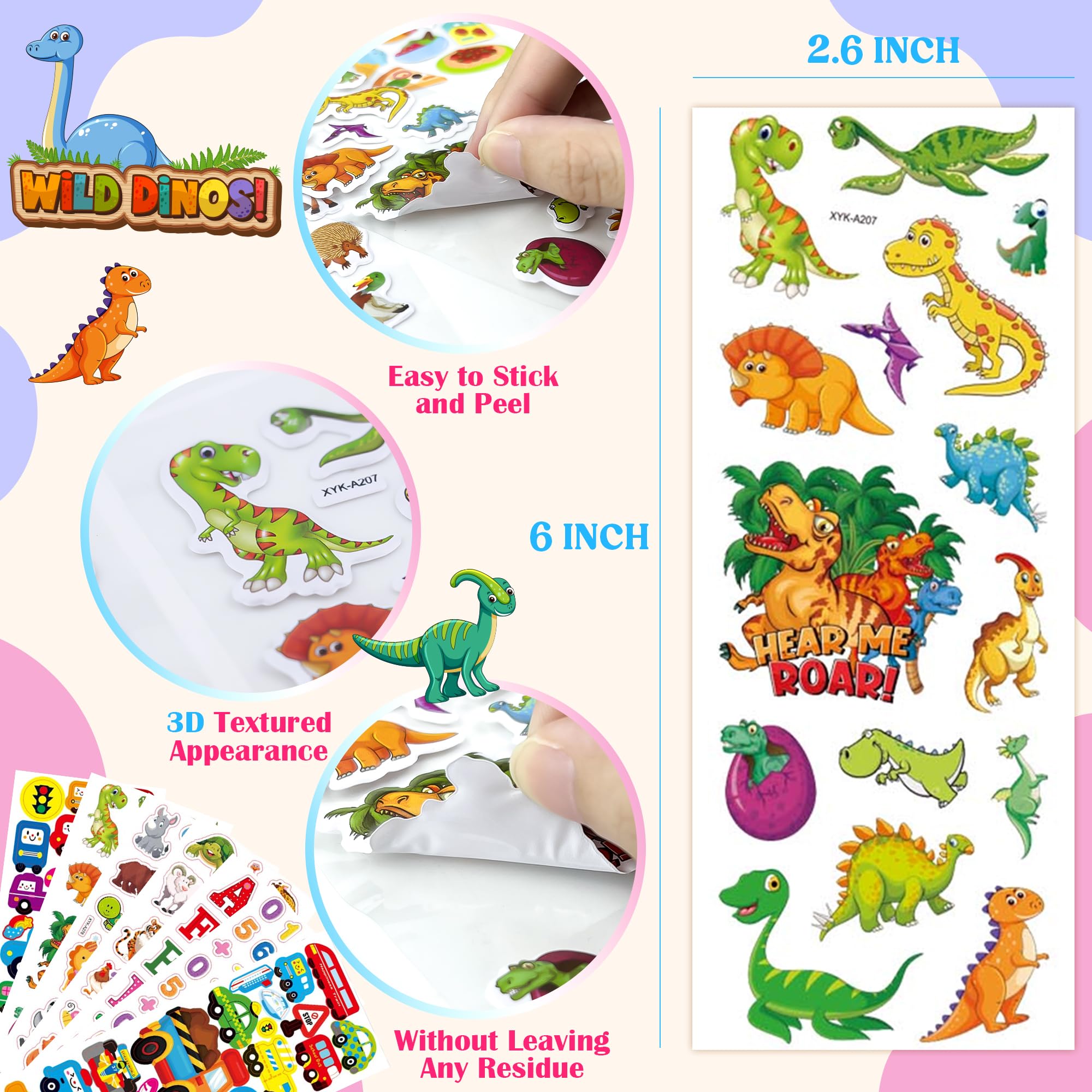 500+ Cute Easter Stickers for Kids - 3D Puffy Stickers Pack for Toddlers 2-4 Years Old | Easter Basket Essentials, Party Favors & Birthday Gifts for Boys Girls | Preppy Aesthetic School & Craft Supplies for Scrapbooking, DIY Projects & Easter Celebrations