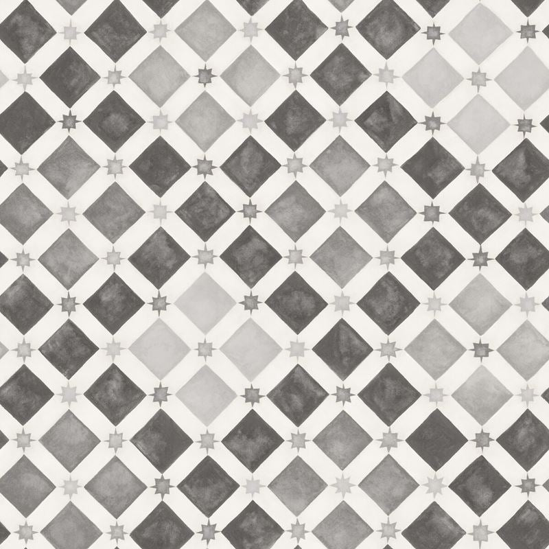 Cole and Son Zellige Wallpaper - Soot & Snow Design | Premium Peel and Stick Wallpaper for Living Room, Bedroom, or Office Decor