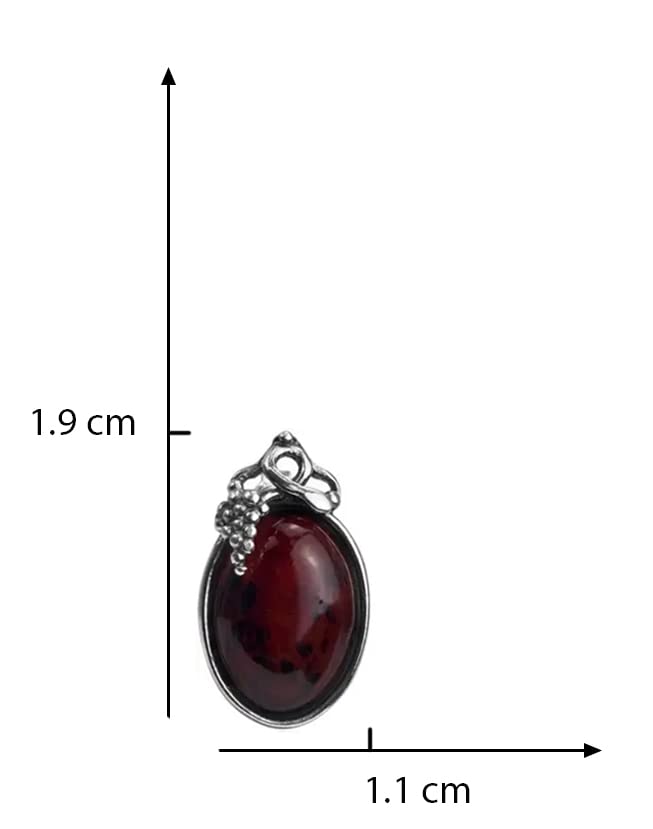 Cherry Amber Sterling Silver Grape Leaf Stud Earrings for Women - Handmade Dainty Jewelry Gift for Birthday, Anniversary & Everyday Wear