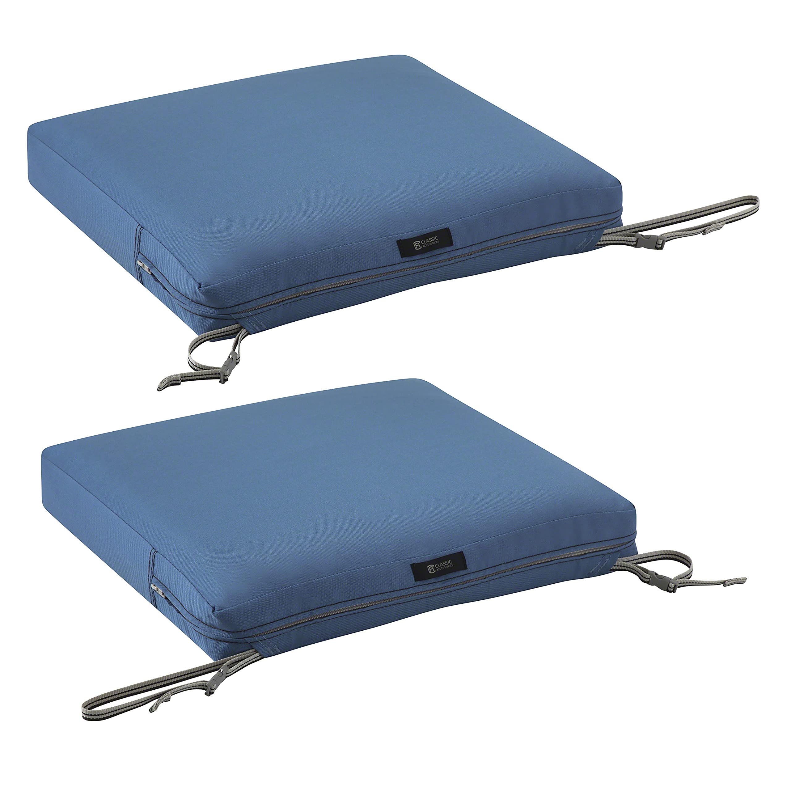 Classic Accessories Ravenna Water-Resistant Outdoor Chaise Lounge Cushion - 80 x 26 x 3 Inches, Empire Blue - Weatherproof Patio Furniture Cushion for Poolside, Deck, and Backyard Relaxation