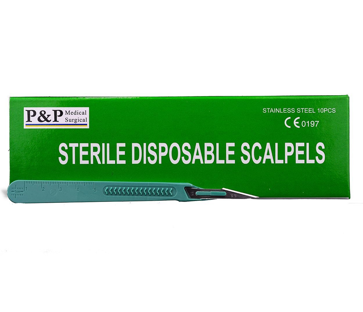 Disposable Sterile Scalpels Size 11 - Surgical Blades with Plastic Handle & Metric Line | 500-Pack Individually Foil Wrapped | Perfect for Medical Procedures, First Aid Kits & Veterinary Use
