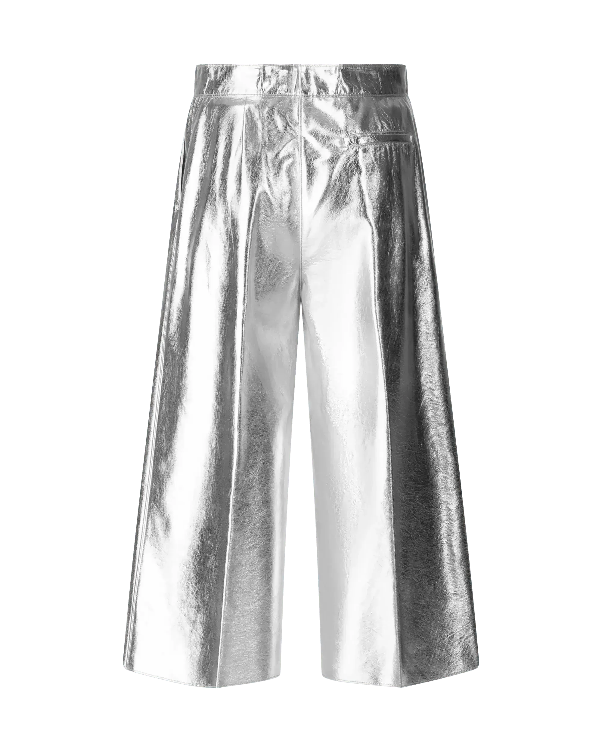 Stylish Cropped Metallic Leather Pants for Women - High Waisted Shiny Faux Leather Trousers | Perfect for Night Out, Clubwear, and Fashion Street Style