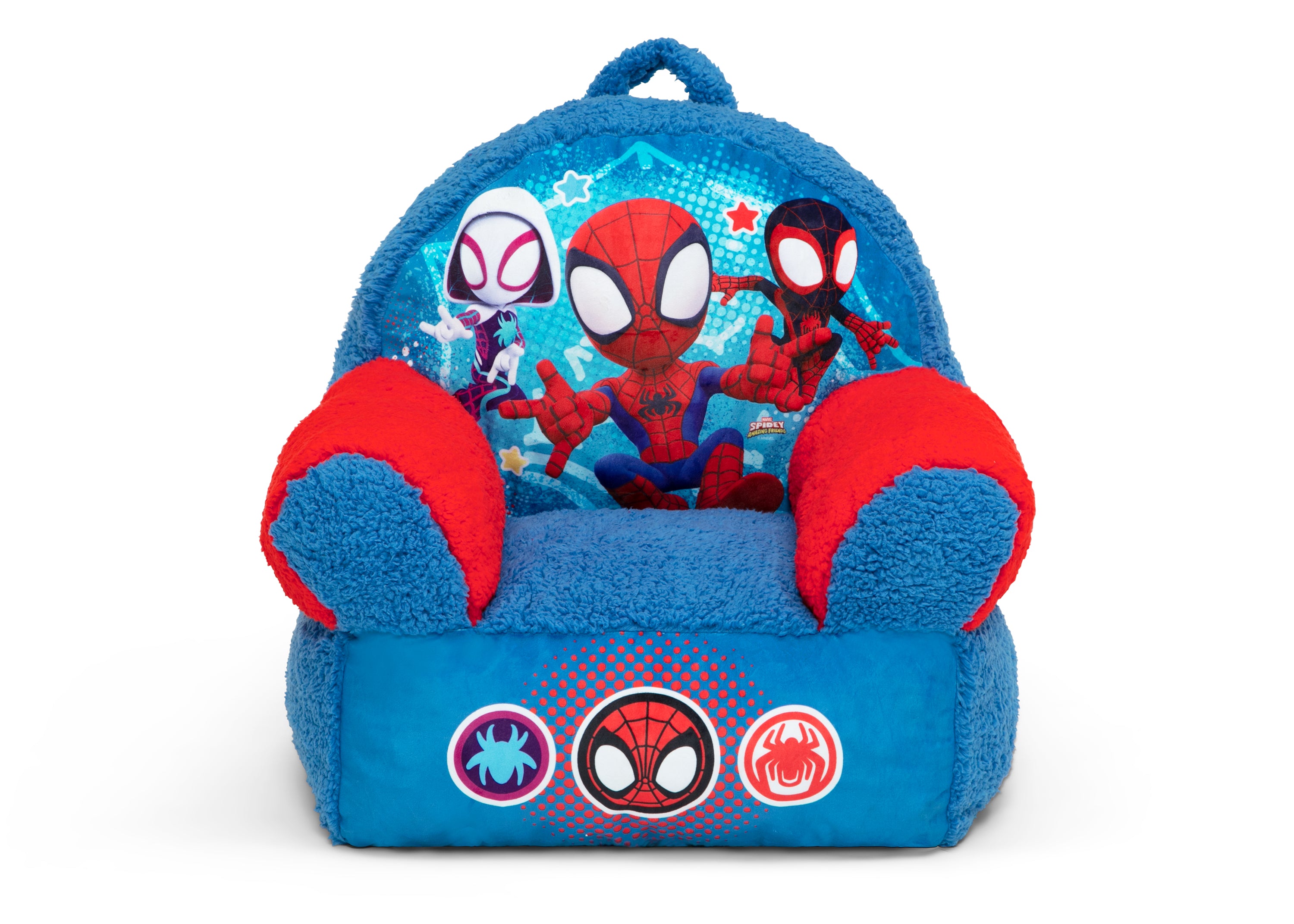 Spidey and His Amazing Friends Cozee Buddy Chair - Kids Lounge Chair for Playroom, Bedroom, and Reading Nook | Soft Plush Spider-Man Themed Seat