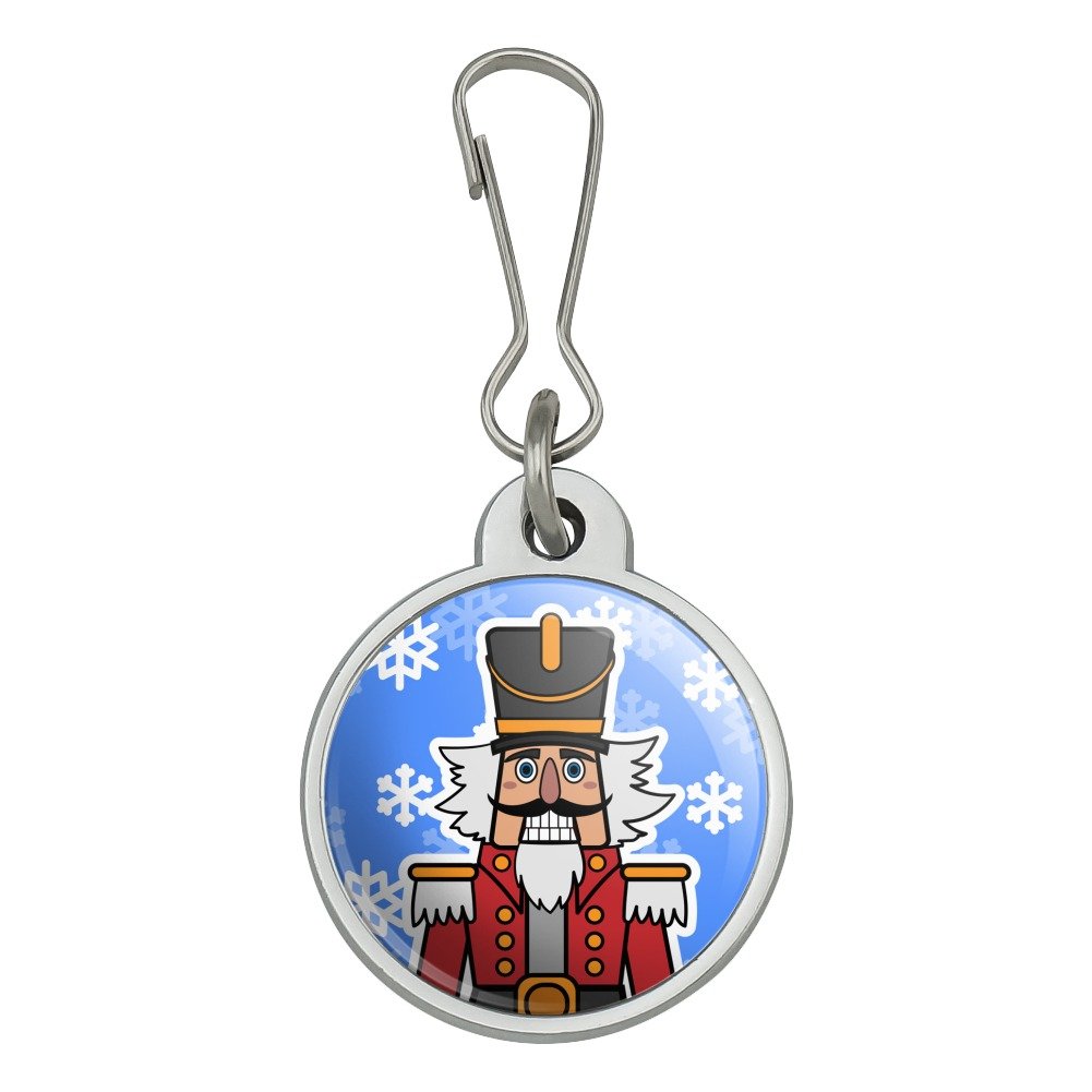 Grinning Nutcracker Soldier Zipper Pull Charm - Snowflake Jacket Handbag Purse Luggage Backpack Accessory - Perfect for Christmas Decorations, Winter Fashion & Holiday Travel