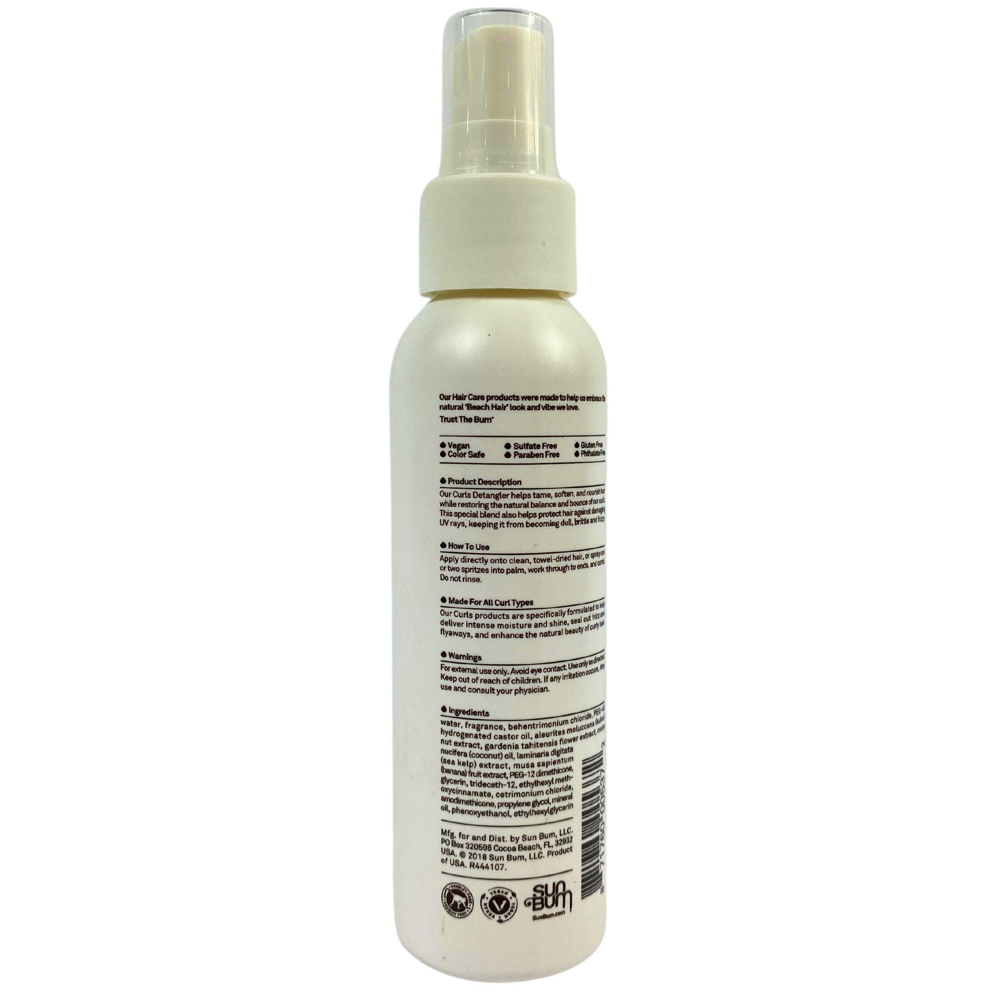 Sun Bum Curls Detangler Nourishing Leave-In Hair Treatment 4oz (33-Pack) - Hydrating Hair Care for Curly & Frizzy Hair - Perfect for Daily Use & Travel