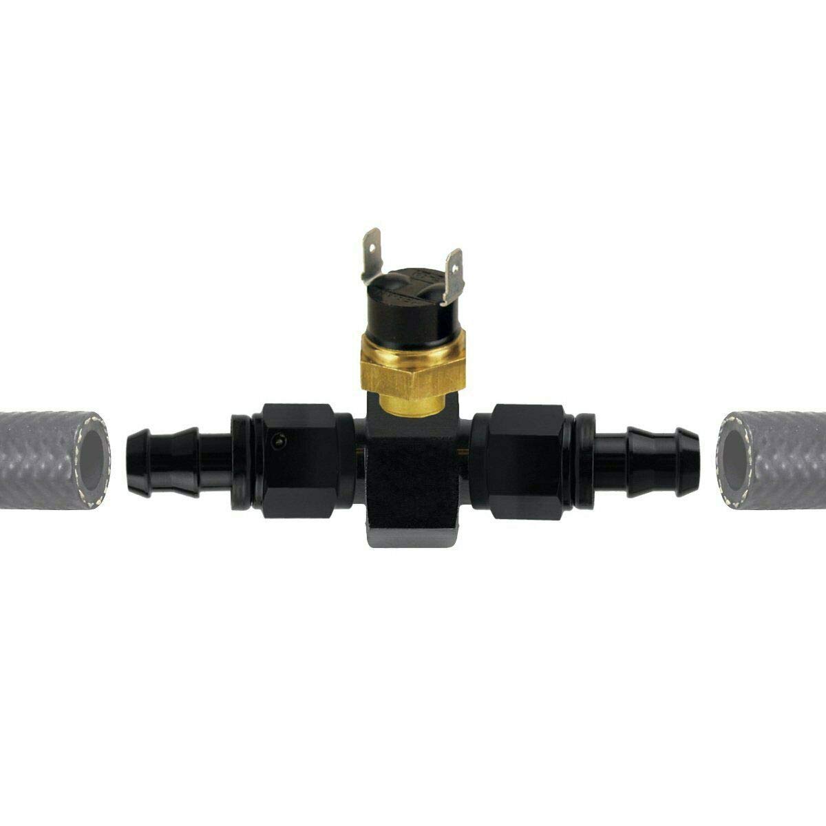 30 Row Transmission Oil Cooler Fan Kit with 6AN In-Line Fittings & 180°F Thermostat Temperature Switch - Perfect for High-Performance Vehicles, Racing, and Heavy-Duty Towing Applications