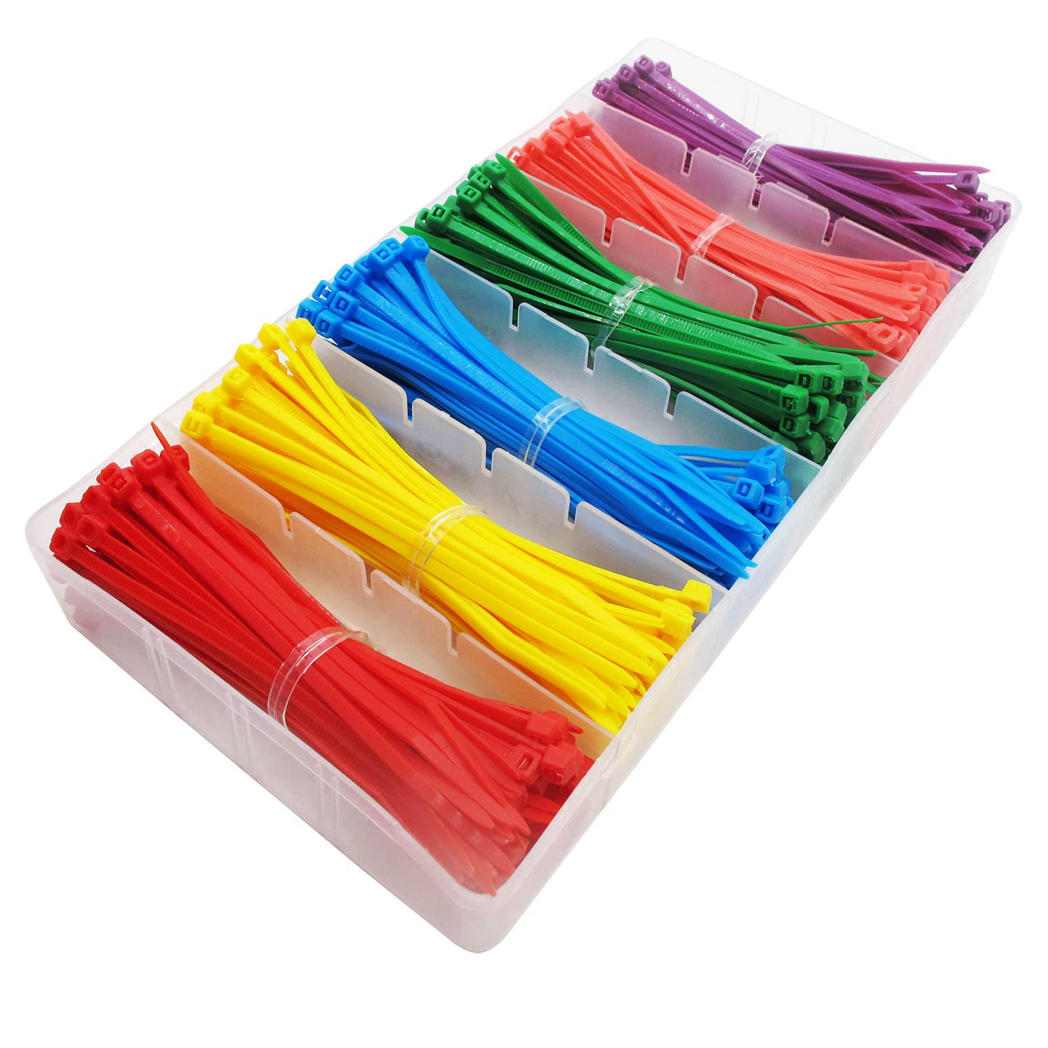 Superun 4-Inch Small Colored Zip Ties Kit - 480 Packs Multicolor Cable Ties (Red, Yellow, Blue, Green, Pink, Purple) for Home Organization, DIY Projects & Wire Management