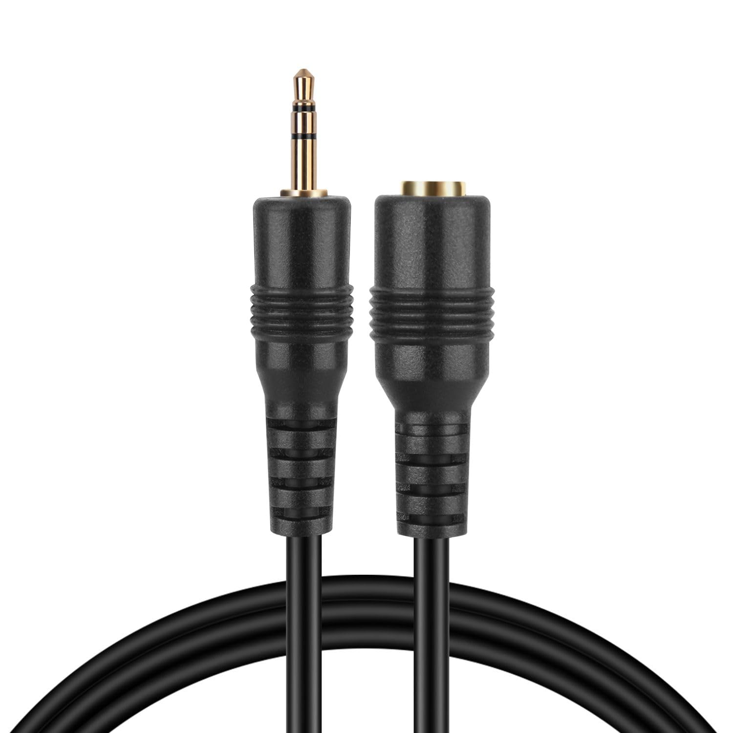 TNP 2.5mm Male to Female Stereo Audio Extension Cable - 15ft Subminiature Jack Adapter for Headphones, Microphones & Headsets | Perfect for Home Studio, Gaming & Audio Equipment Connections