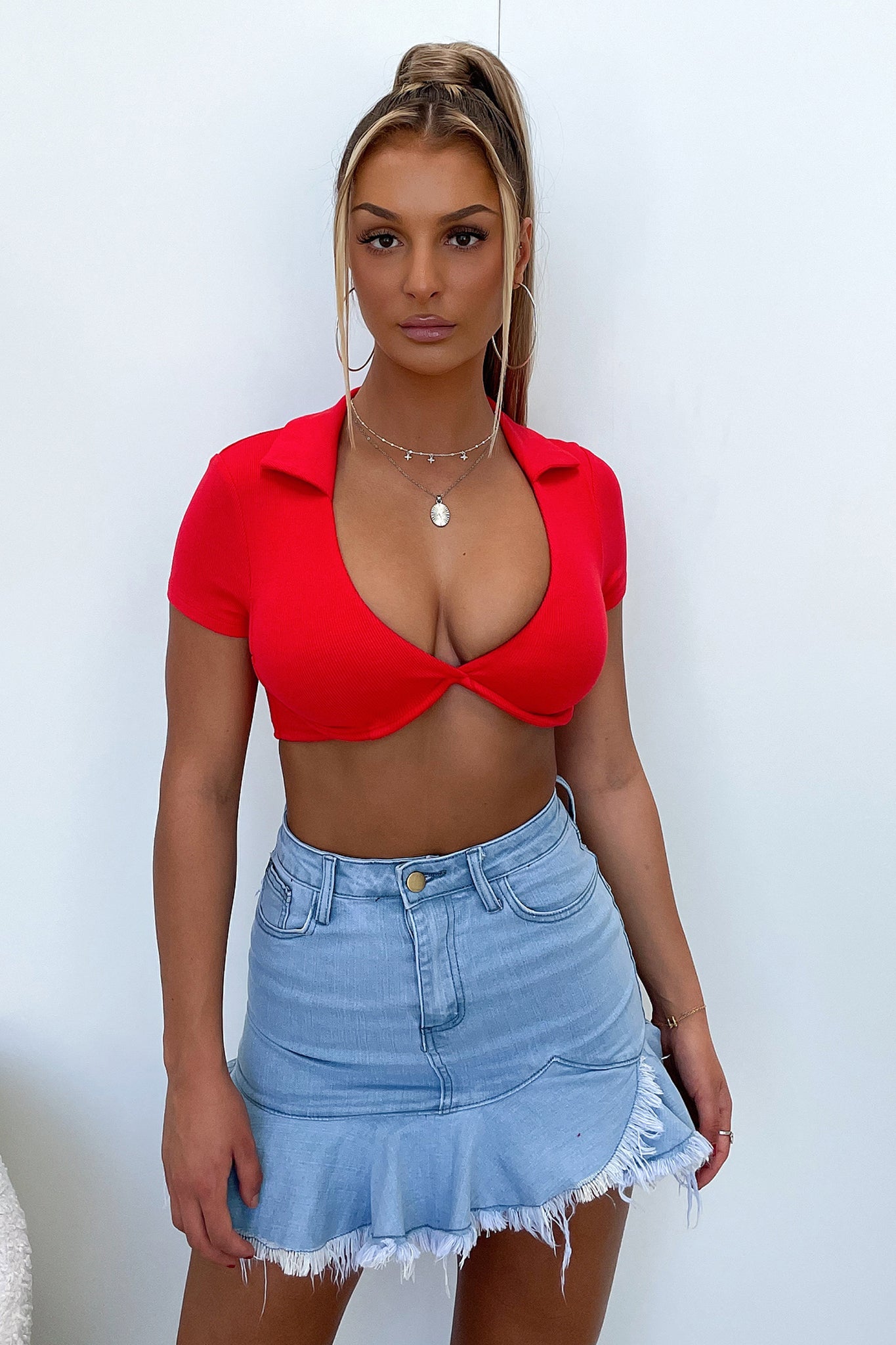 Karma Crop Red - Stylish Women's T-Shirt for Casual Wear, Gym, and Everyday Outfits | Trendy Fashion Top
