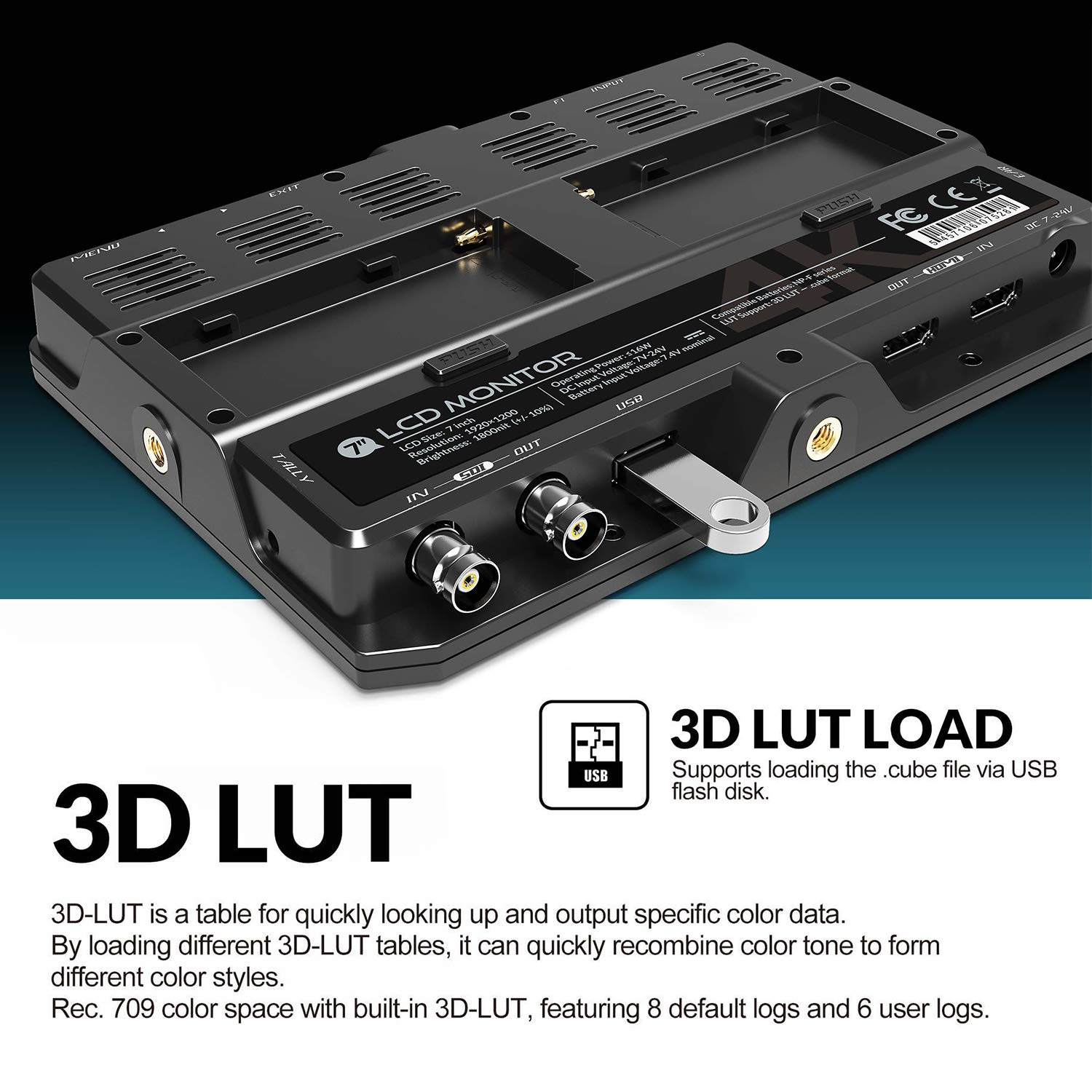 LILLIPUT H7S 7 Inch 4K On-Camera Monitor - Full HD 1800nit Sunlight Viewable with 4K HDMI & 3G-SDI Input/Output, HDR & 3D-LUT Support - Perfect for DSLR Photography, Videography, and Film Production on Location