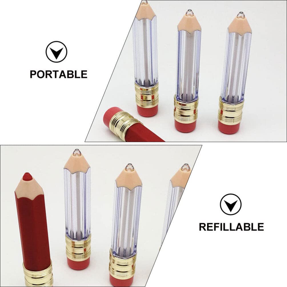 EXCLUZO 20Pcs Empty Refillable Lip Gloss Tubes - Pencil Shaped Mini Lip Gloss Containers for DIY Cosmetics, Lipstick Samples (Perfect for Women & Girls) - Ideal for Makeup Artists, Beauty Salons, and Personal Lip Care Routines