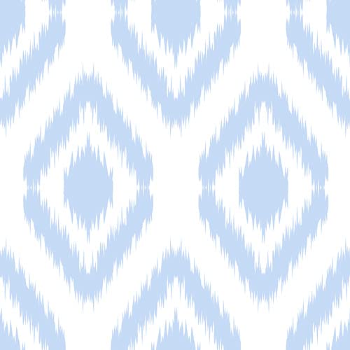PinPix 40x28 Inch Cork Bulletin Board with Ikat Light Blue Design & Satin White Frame - Decorative Wall Organizer for Home Office, School Classroom, Dorm Room, or Workspace (PinPix-1633)