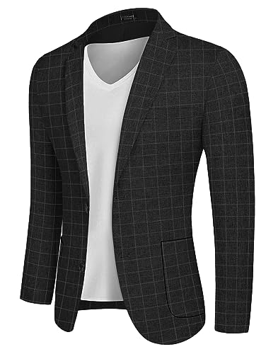 Plaid Blazer- Black