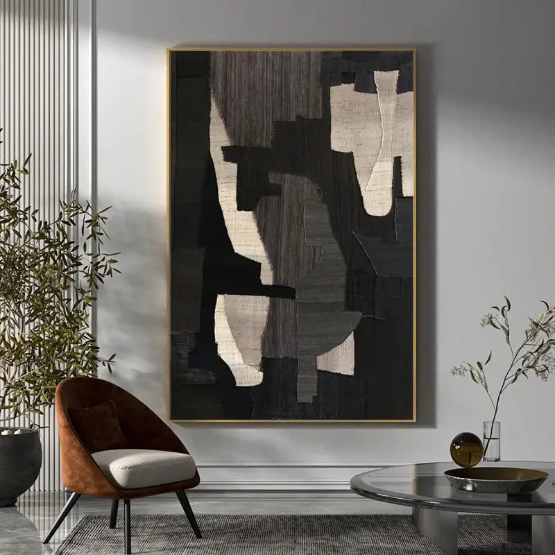 Abstract Tranquility Art Painting - Modern Canvas Wall Decor for Living Room, Bedroom & Office - Serene Blue & White Contemporary Artwork #WS001