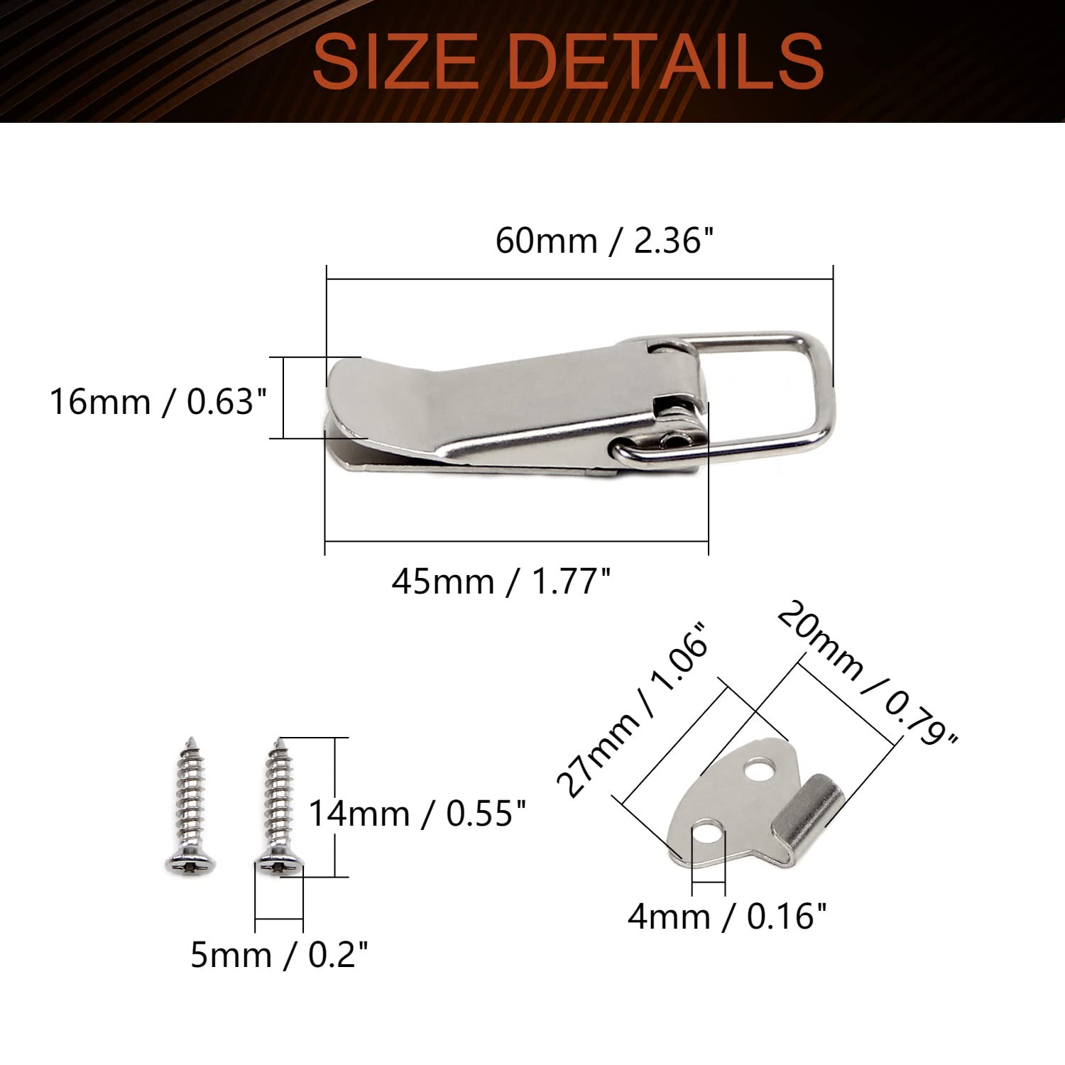 MroMax 6PCS Spring-Loaded Toggle Latch 2.2