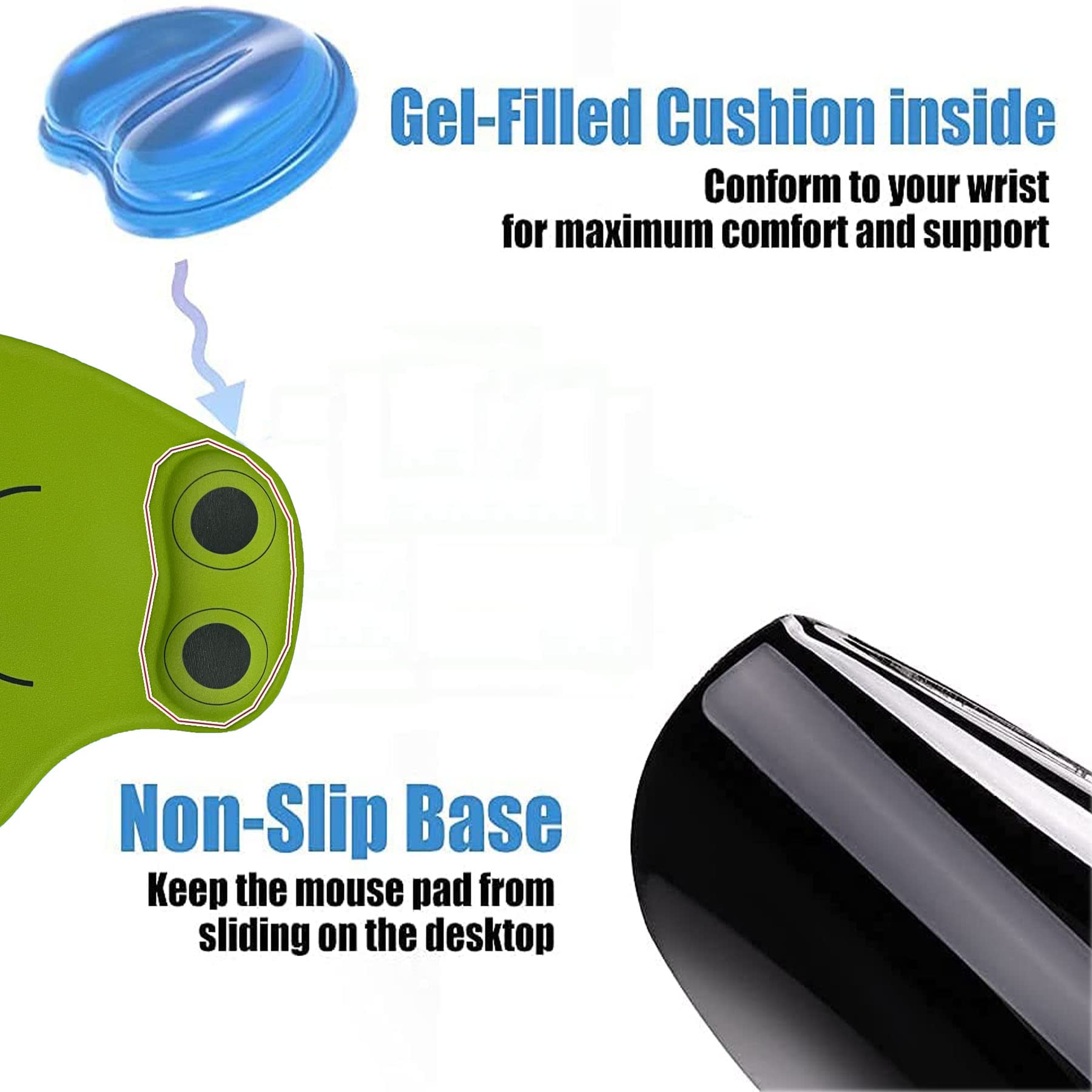 Cute Wired Frog Mouse - Ergonomic Computer Mouse with Mouse Pad for Kids & Adults | Mini Lovely Animal Frog Shaped Mouse for Laptop & Desktop PC | Perfect for Home, Office & School Use (Green)