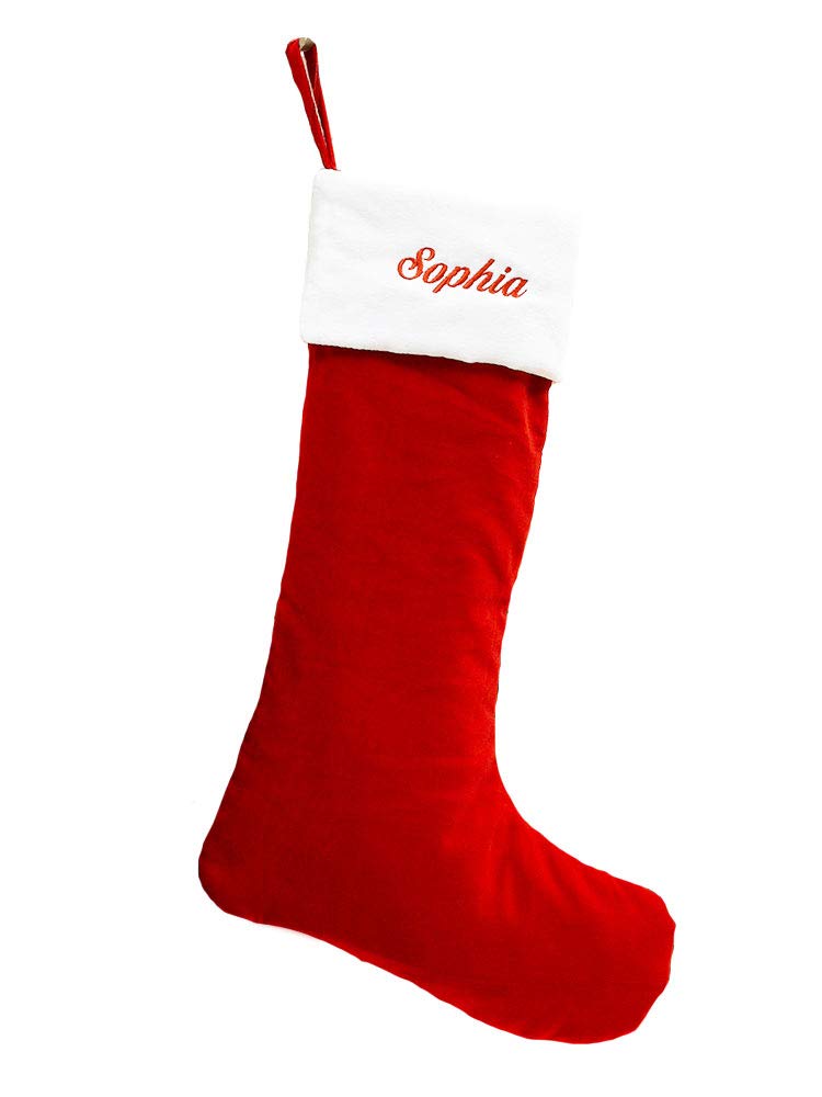 Classic Red and White Velvet Christmas Stocking - Festive Holiday Decor for Fireplace Mantel, Gift Exchange & Family Traditions
