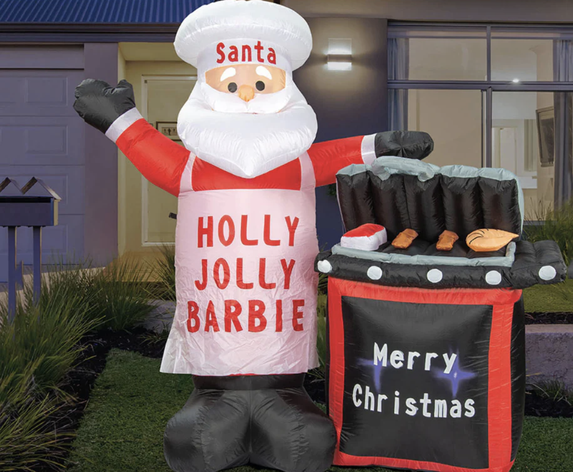 150cm Inflatable Santa Claus Christmas Decoration - Outdoor Xmas Yard Decor for Holiday Party, BBQ, and Festive Home Decorations