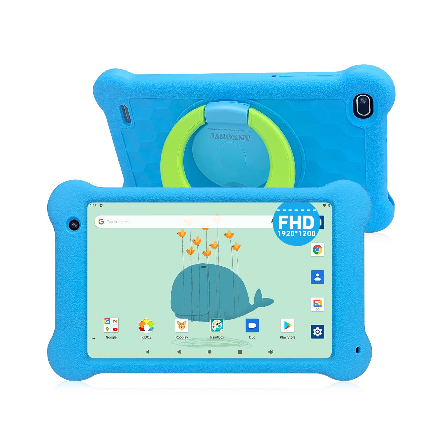 Kids Tablet 7 inch - Android 11 WiFi Learning Tablet for Children with Full HD 1920x1200 IPS Screen, 2GB RAM 32GB Storage, Preloaded Kidoz Educational Games & Apps (Blue) - Perfect for Homeschooling, Travel & Early Learning