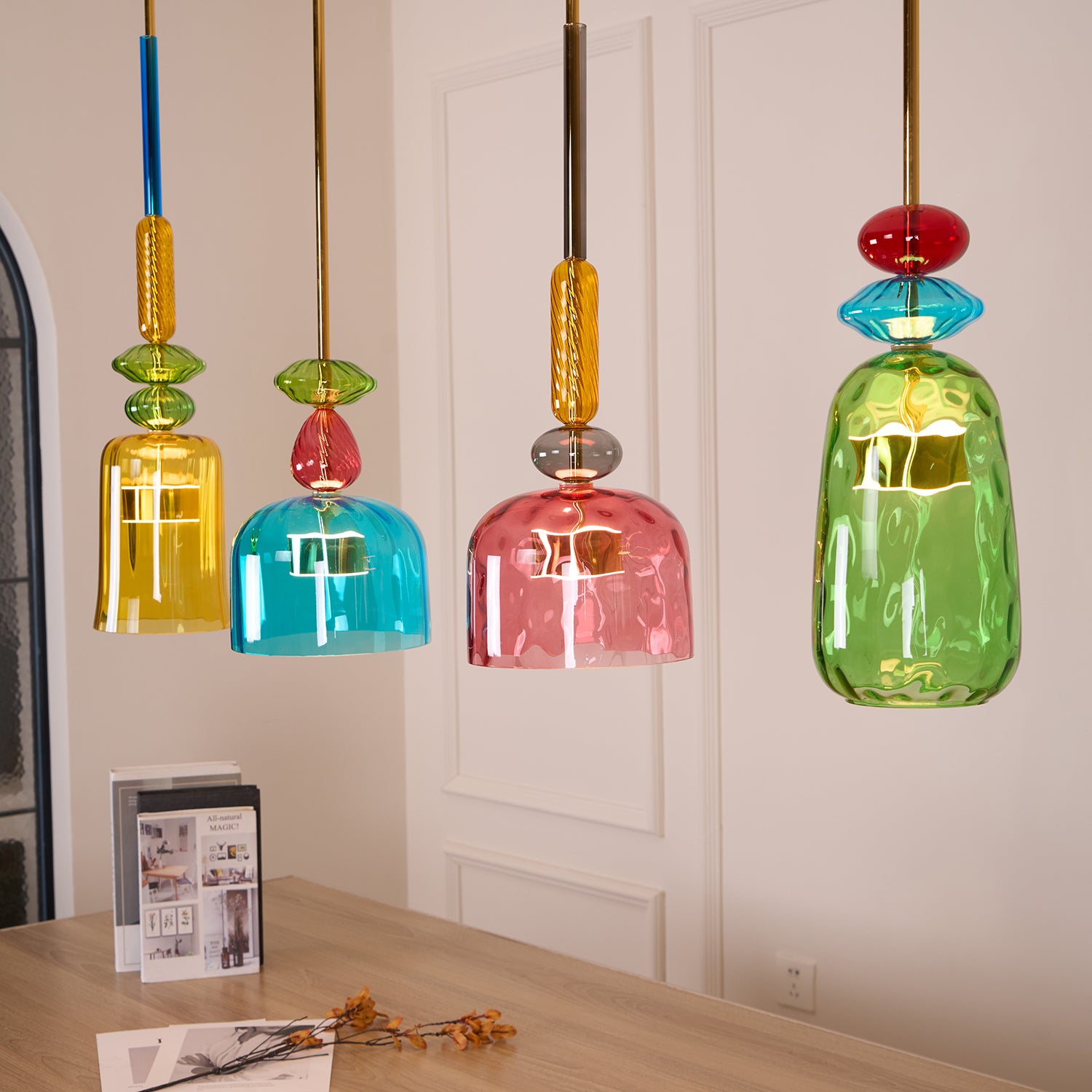 Cambell Pendant Light - Modern Hanging Ceiling Light Fixture for Kitchen Island, Dining Room & Bedroom | Dimmable LED Chandelier with Adjustable Height