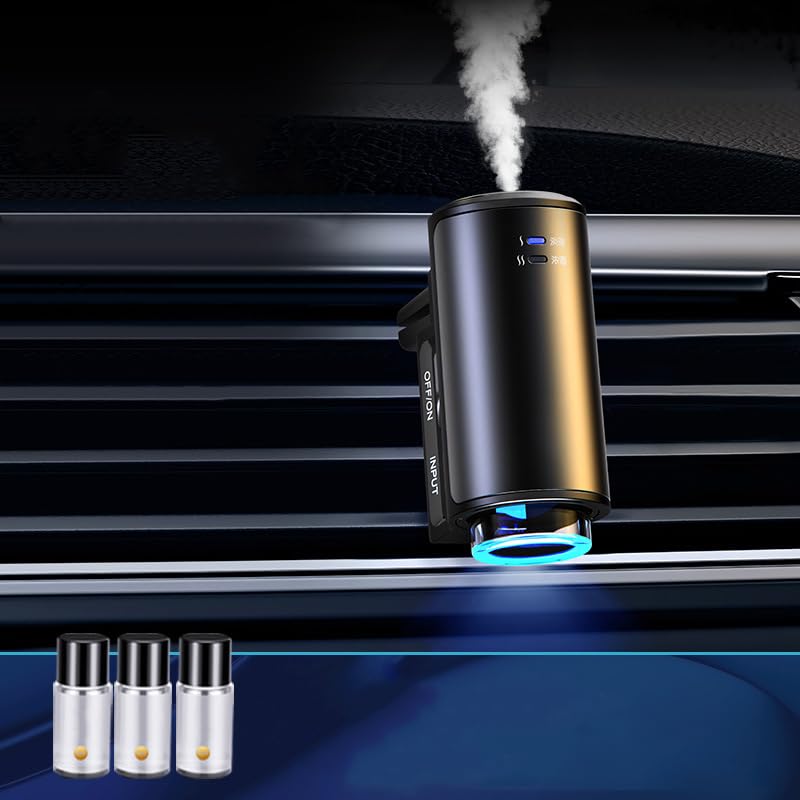 Smart Car Air Freshener Diffuser - Essential Oil Aromatherapy for Cars, Intelligent Auto Air Freshener with Lemon Scent - Perfect for Road Trips, Commuting & Car Detailing
