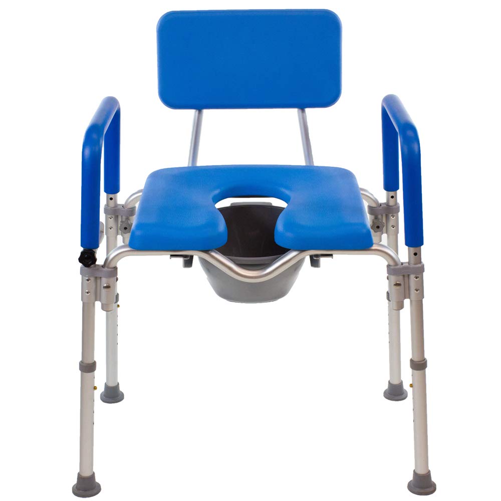 Dignity Ultra-Premium Padded Bariatric Extra Large Commode Shower Chair - 600lb Weight Capacity, Adjustable Height with Padded Arms & Back - 3-in-1 Heavy Duty Toilet Safety Chair for Elderly & Disabled - Ideal for Bathroom Safety, Post-Surgery Recovery & Home Care Use