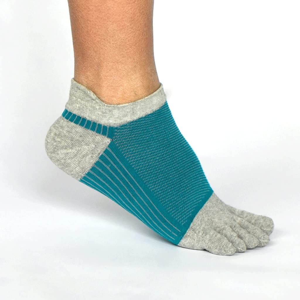 3 Pairs Plus Size Men's Ankle Socks - Five Toe Cotton Mesh Breathable Sports Socks for Running, Yoga & Outdoor Activities (Color E, One Size)