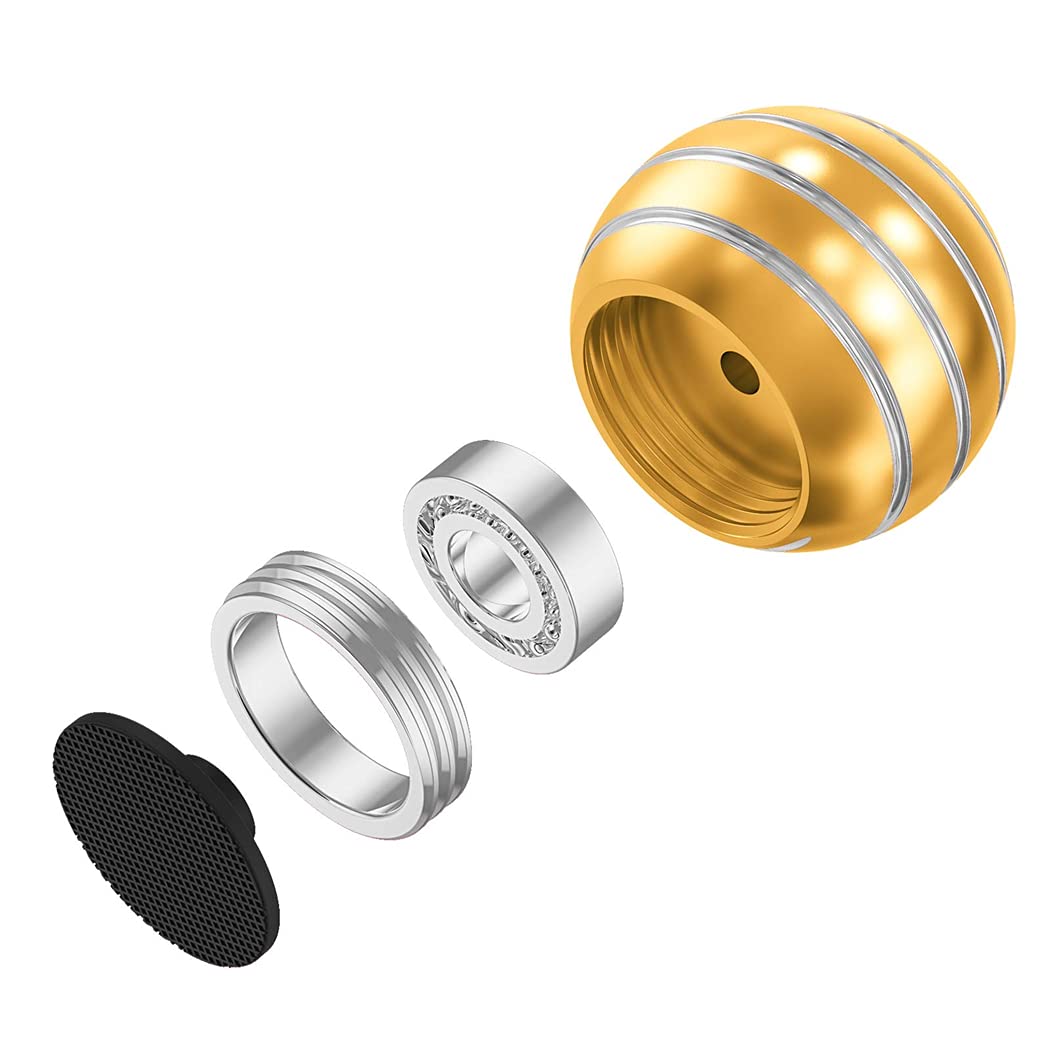 Kinetic Desk Toys for Adults & Kids - Full Body Optical Illusion Spinner Ball, Fidget Stress Relief Toy for Office, Home & Classroom (Gold) - Perfect for Anxiety Relief, Focus Improvement and Fun Breaks