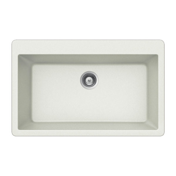 Hamat SIO 3321ST MO Granite Composite Topmount Large Single Bowl Kitchen Sink in Mocha - Durable Stainless Steel Undermount Sink for Modern Farmhouse & Commercial Kitchens