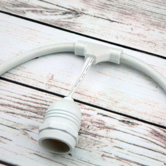 10 Pack Shatterproof LED String Lights Outdoor - 21FT Weatherproof White Cord with E26 Socket, Commercial Grade SJTW for Patio, Garden, Backyard, Wedding & Party Decor - PaperLanternStore.com