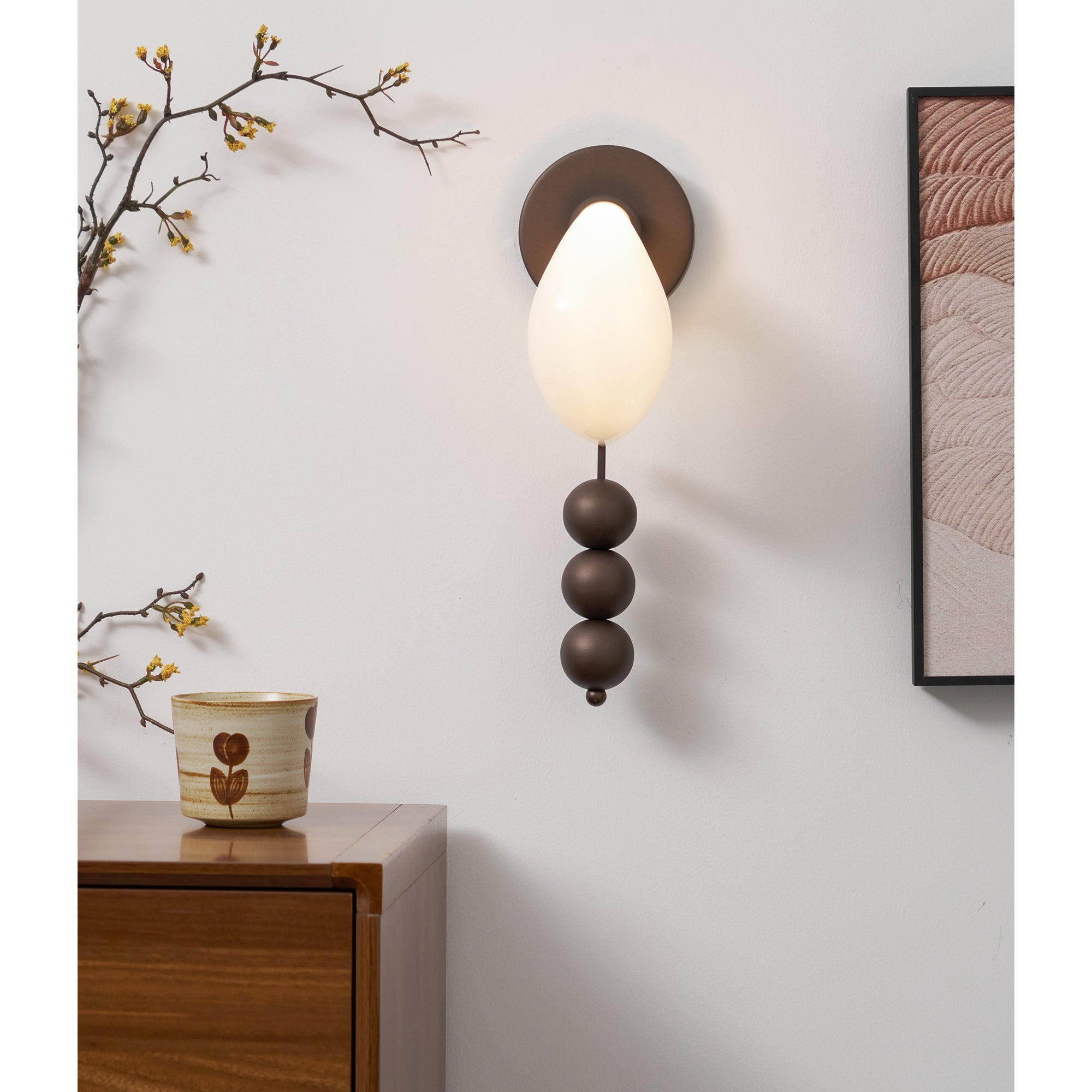 Luna Orbit Wall Lamp - Modern LED Wall Light Fixture for Bedroom, Living Room & Hallway - Energy Efficient Dimmable Sconce Lighting for Home Decor