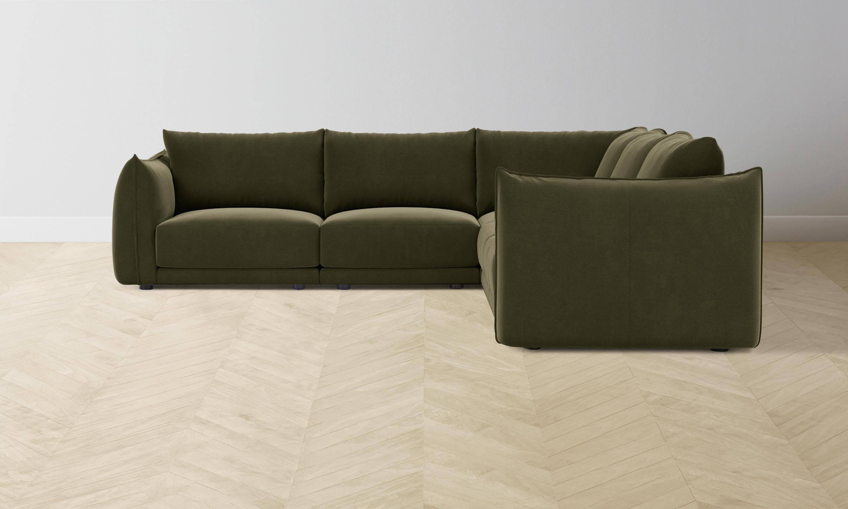 Premium Jones Modular Sectional Sofa - Luxurious Mohair Moss Fabric for Living Room, Lounge & Entertainment Spaces | Comfortable & Stylish Home Decor
