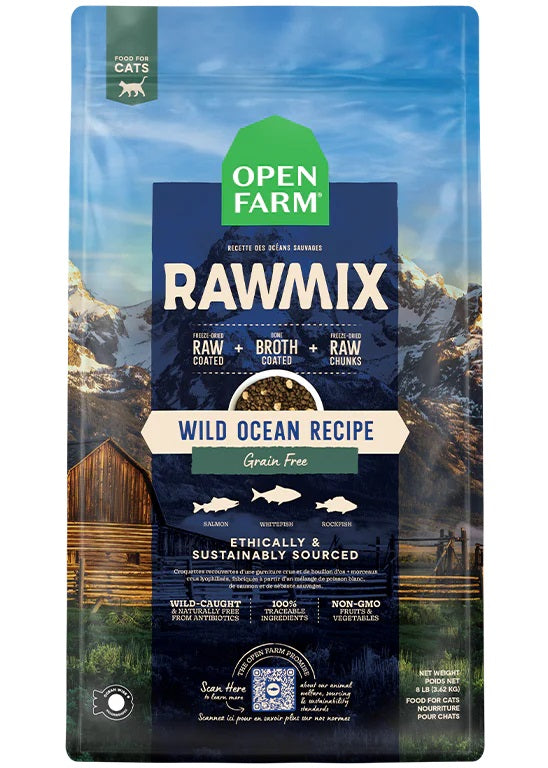 Wild Ocean Grain Free RawMix Cat Kibble - High Protein Dry Cat Food for All Life Stages - Perfect for Indoor & Outdoor Cats - Supports Healthy Digestion & Shiny Coat