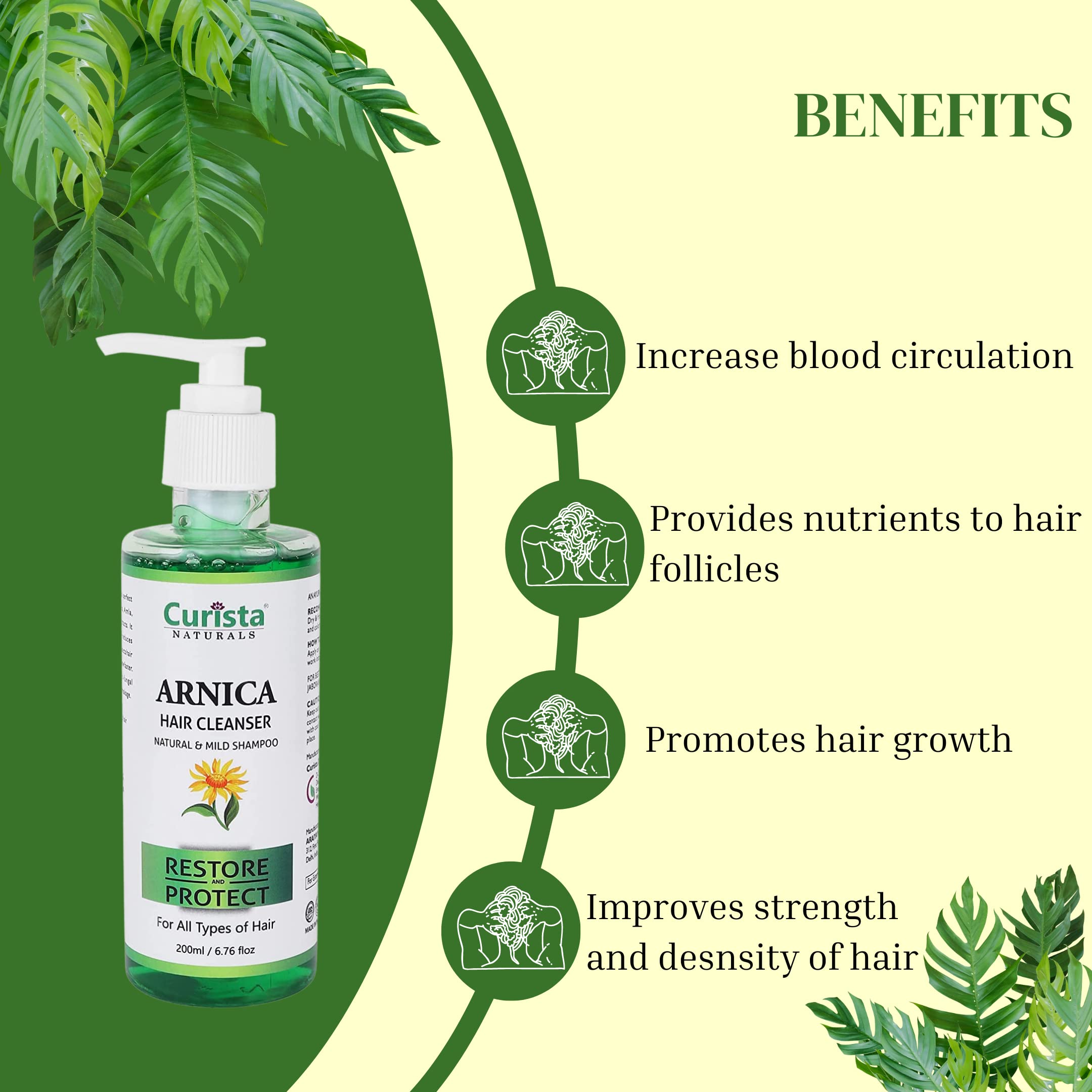 Curista Naturals Intense Repair Shampoo for Dry Damaged Hair - Strengthening & Hydrating Shampoo for Smooth Silky Strong Hair - 200ml Bottle - Perfect for Daily Hair Care & Salon Quality Results at Home