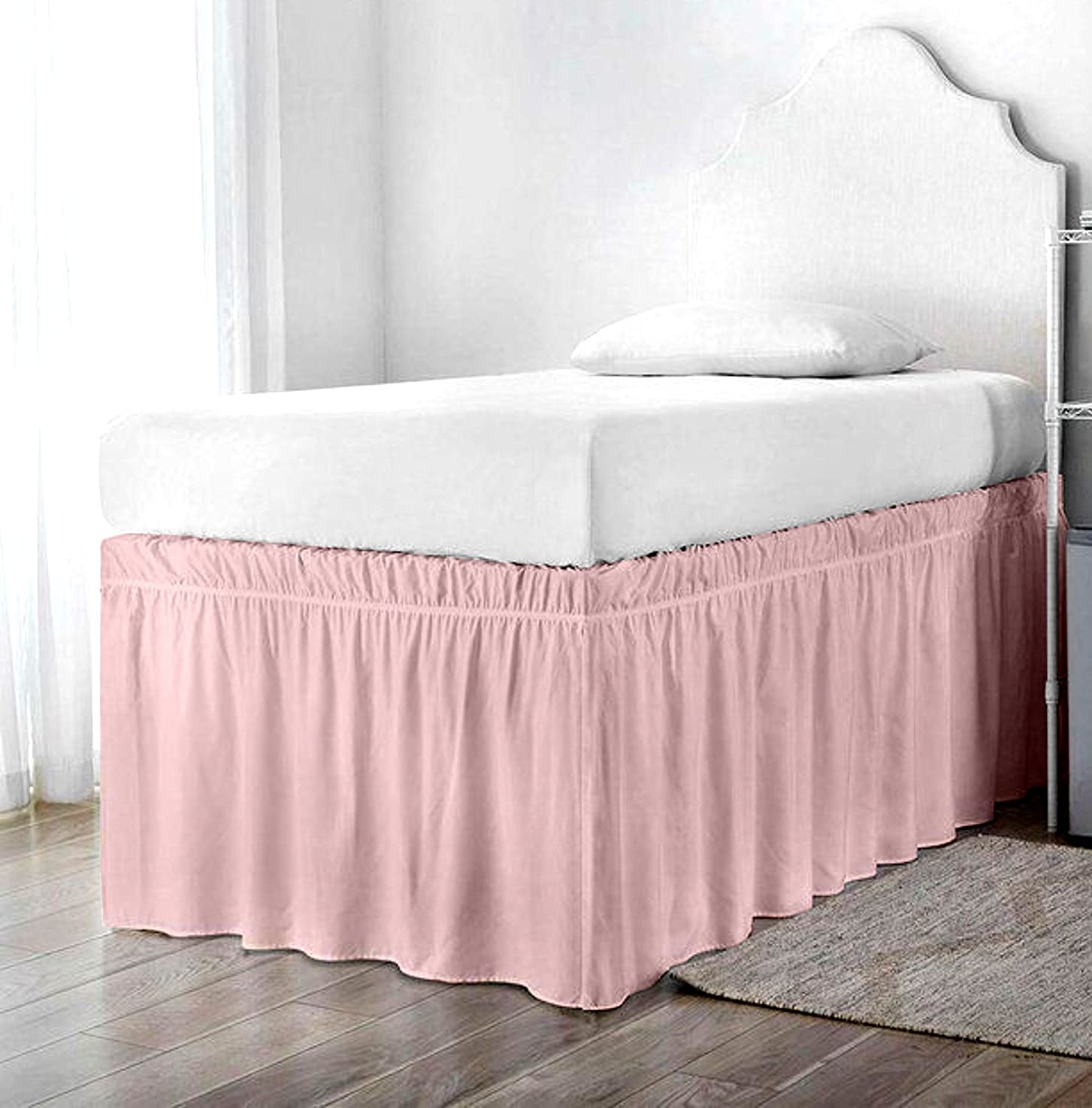 Premium 400-Thread Count Egyptian Cotton Wrap Around Bed Skirt - Extra Long 30