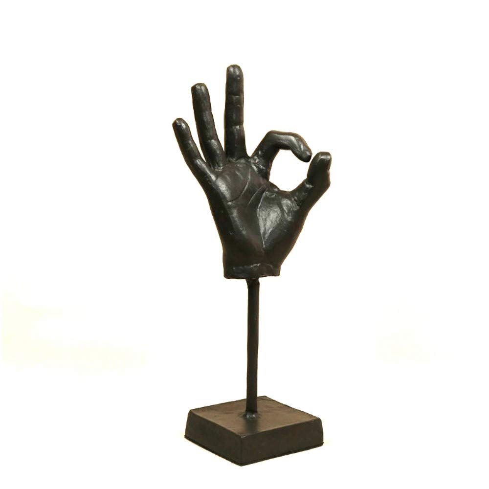 Abstract Cast Iron Hand Gesture Sculpture - Metal Finger Statue Body Art Decor for Home & Office - Unique Modern Artwork Gift for Artists & Collectors - Perfect for Living Room, Study, or Gallery Display