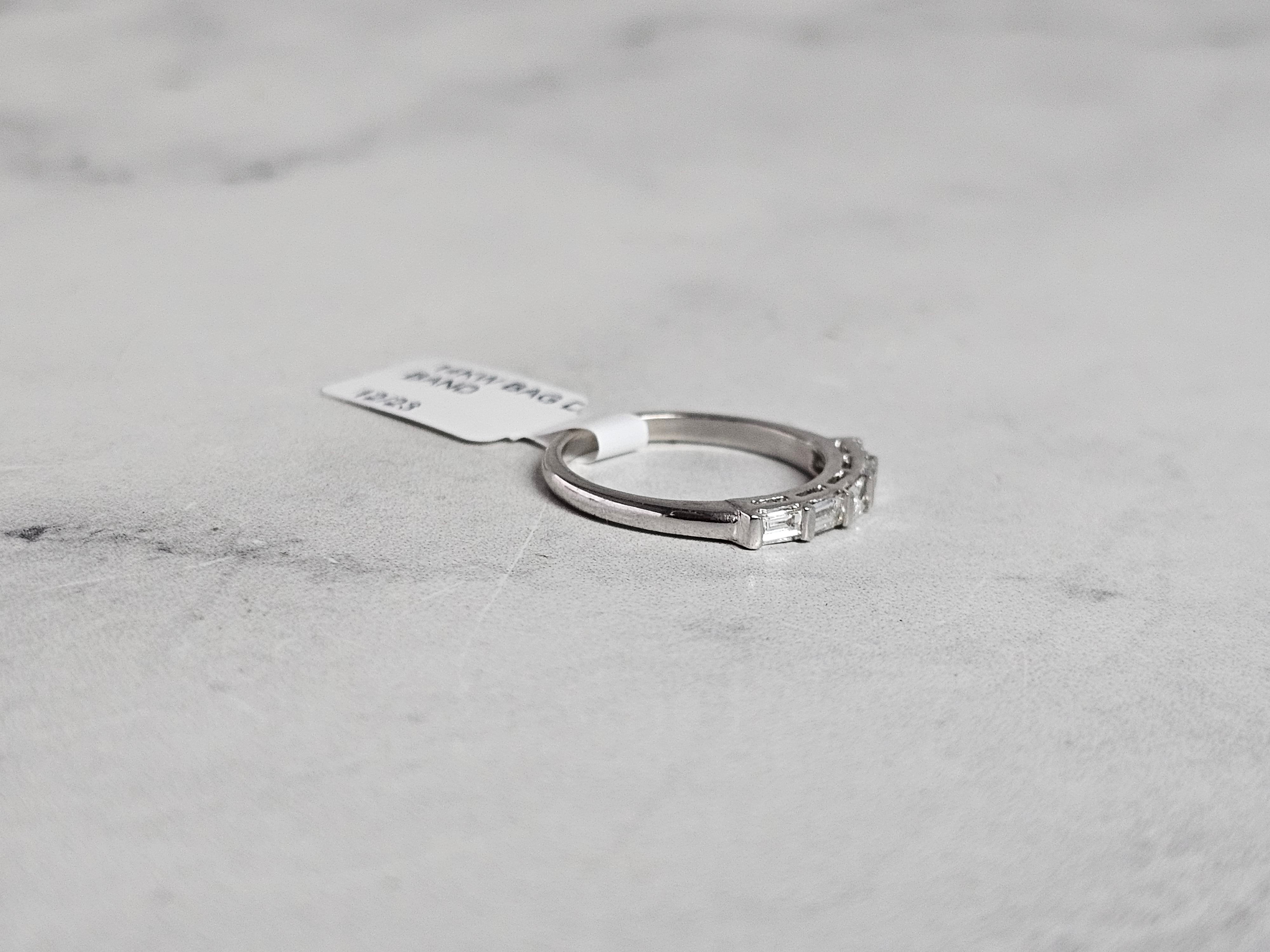 14K White Gold Baguette Diamond Wedding Band for Women - Elegant Bridal Ring for Engagement, Anniversary & Special Occasions