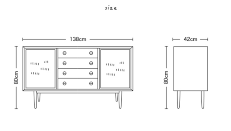 ALLISON Rattan Buffet Sideboard Cabinet - Natural or Walnut Finish | Stylish Storage for Dining Room, Living Room & Entryway | Perfect for Home Decor & Organization