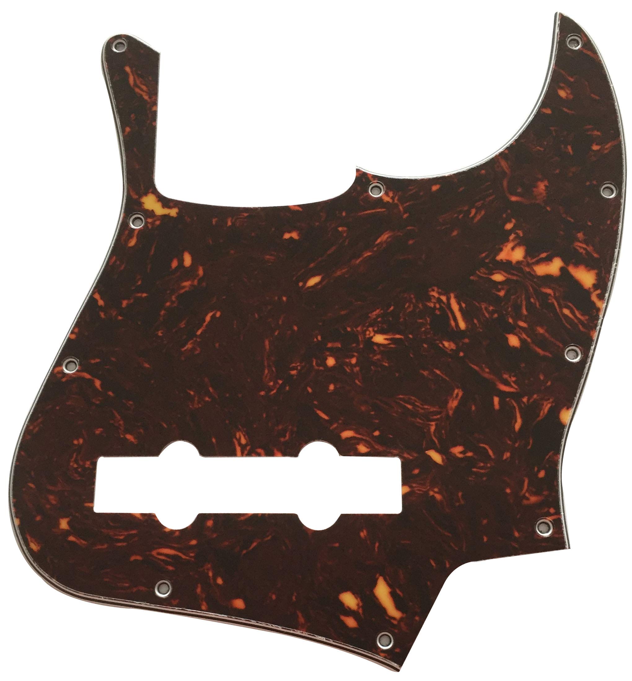 Electric Guitar Pickguard for Fender USA/Mexican 5-String Jazz Bass - 4-Ply Brown Tortoise Shell - Perfect for Replacement & Customization | Ideal for Musicians & DIY Guitar Mods