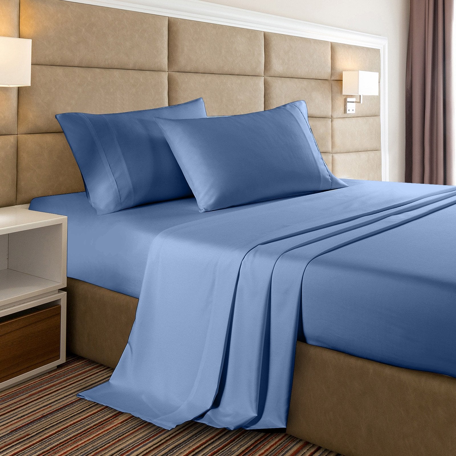 Premium 2000 Thread Count Bamboo Cooling Sheet Set - Ultra Soft King Size Bedding for Hot Sleepers - Breathable & Moisture-Wicking - Perfect for Summer Nights & Temperature Regulation