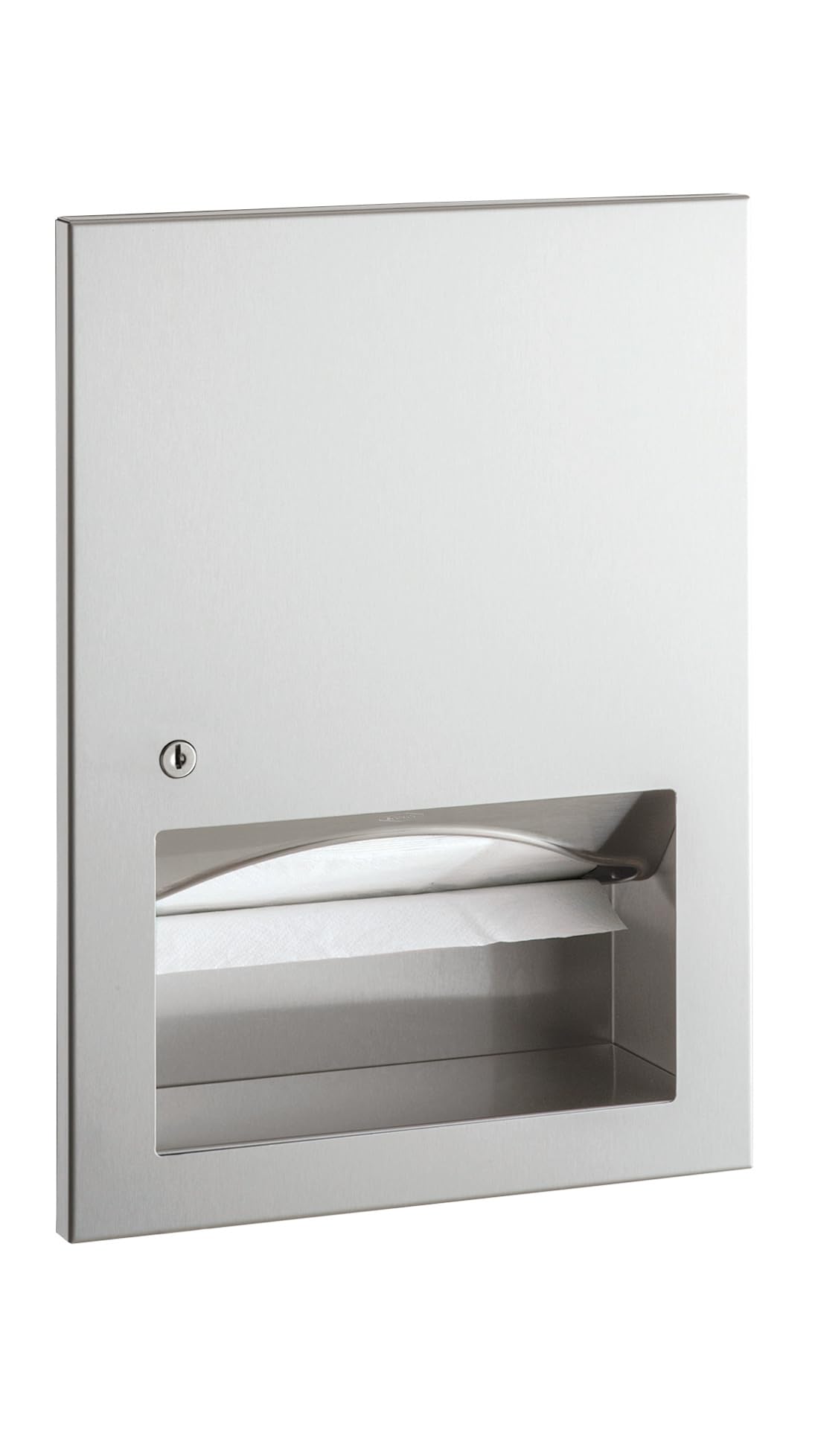 Bobrick B-359033 Recessed Paper Towel Dispenser - Commercial Grade Stainless Steel Hand Towel Holder for Restrooms, Kitchens & Offices - Wall Mounted Hygienic Solution for Public Spaces