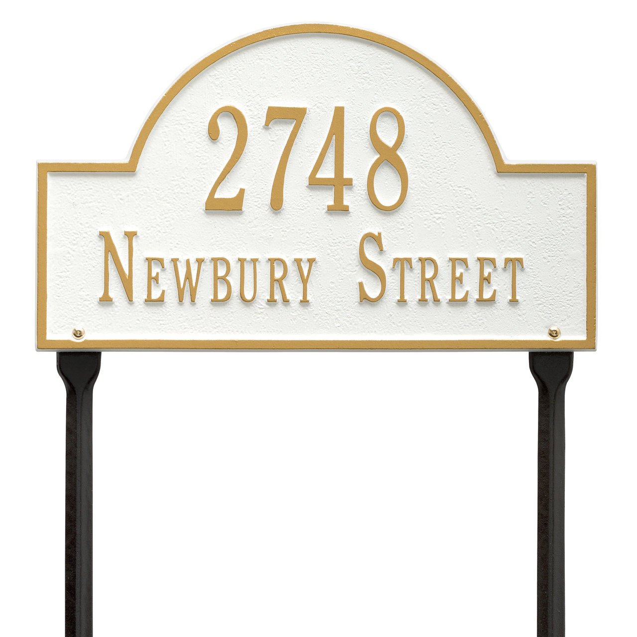 Custom Arch Marker LAWN Address Plaque - 16 Inch Wide x 9 Inch Tall Personalized House Number Sign (2 Lines Text) - Perfect for Front Yard, Garden, and Home Entrance Decoration