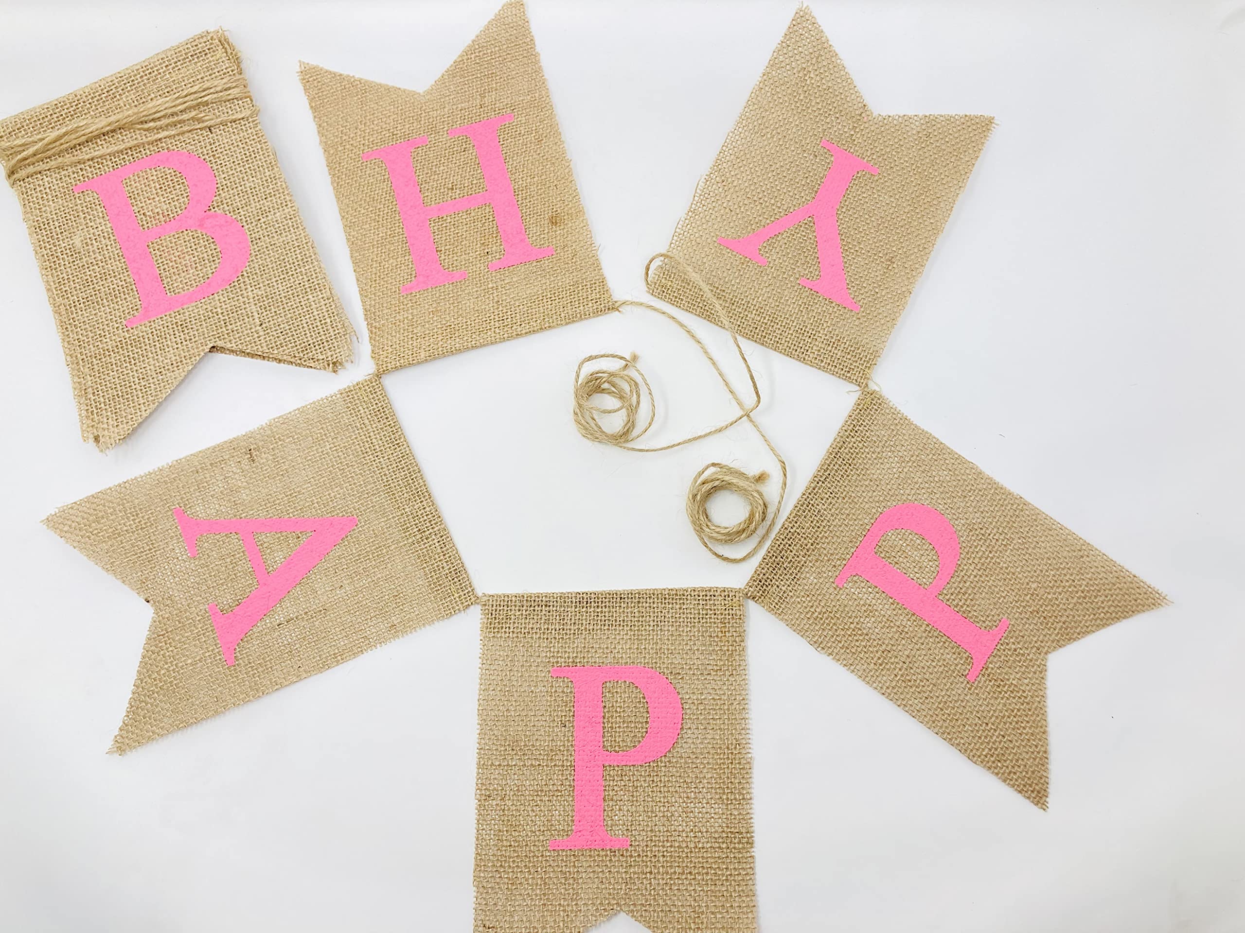 Happy Birthday Burlap Banner - Pink Party Decoration for Birthdays, Baby Showers & Celebrations | Perfect for Indoor & Outdoor Events