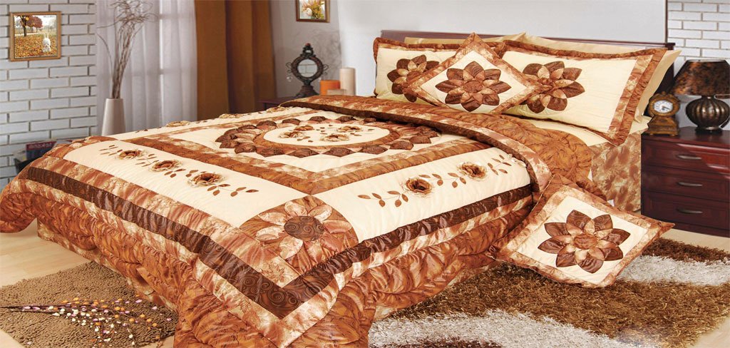 Dada Bedding 3-Piece Brown Sunflower Floral Patchwork Comforter Quilt Set - Twin Size, Soft & Cozy Bedding for Girls Room, Dorm, Guest Bedroom - Perfect for Spring & Summer Decor
